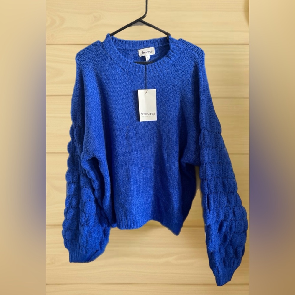 Amore Blue Women's Crew Neck Sweater